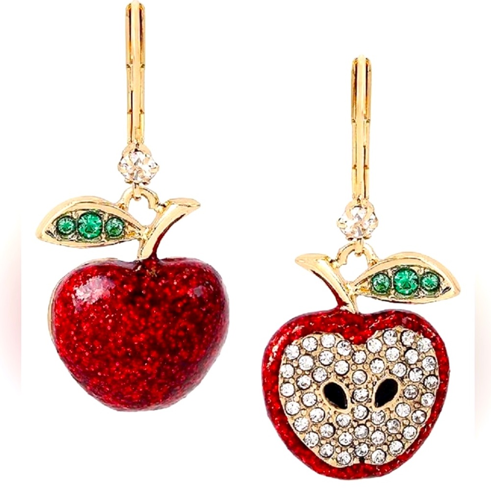 New Betsey Johnson Back to Cool Apple Lever Back Earrings